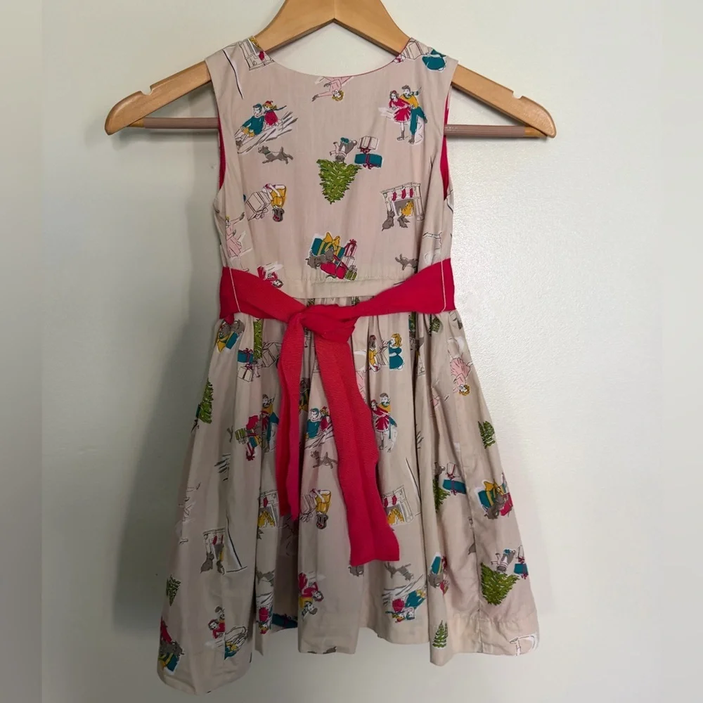Vintage Joules Christmas Themed Girls Dress Sleeveless Size 4-5